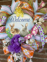 Load image into Gallery viewer, Welcome with bunnies wreath