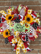 Load image into Gallery viewer, Home Sweet Home Ladybug/Sunflower Wreath
